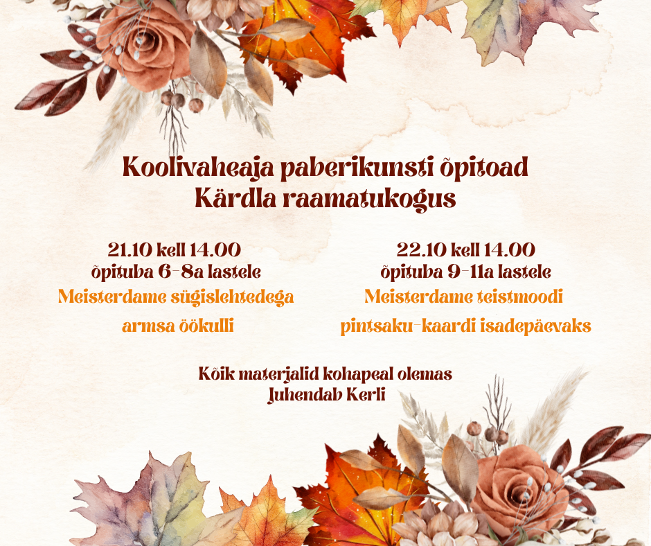 Paberikunsti õpitoad (Facebooki postitus)