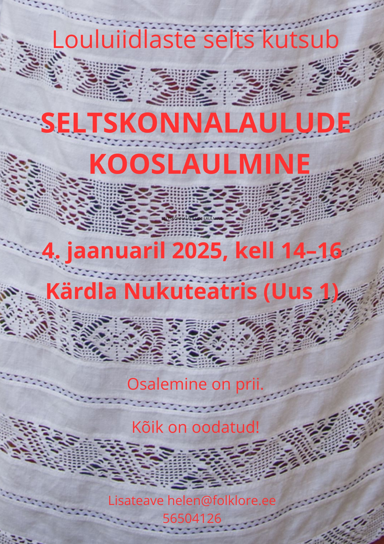 Seltskonnalaulude kooslaulmine louluiidlaste seltsiga Seltskonnalaulude kooslaulmine louluiidlaste seltsiga