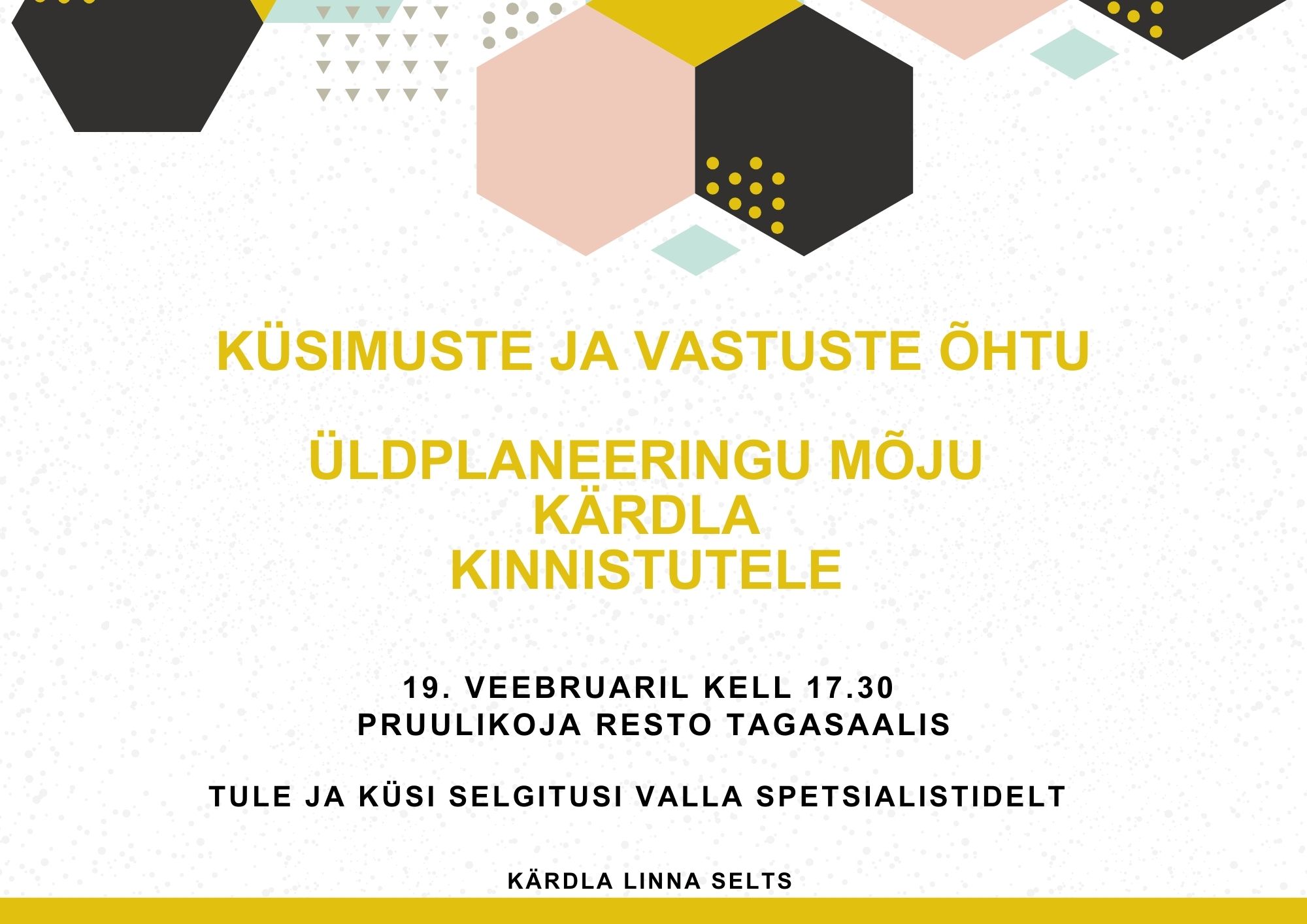 Küsimuste ja vastuste õhtu: üldplaneeringu mõju Kärdla kinnistutele