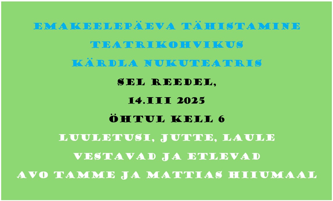 Emakeelepäeva teatrikohvik Emakeelepäeva teatrikohvik