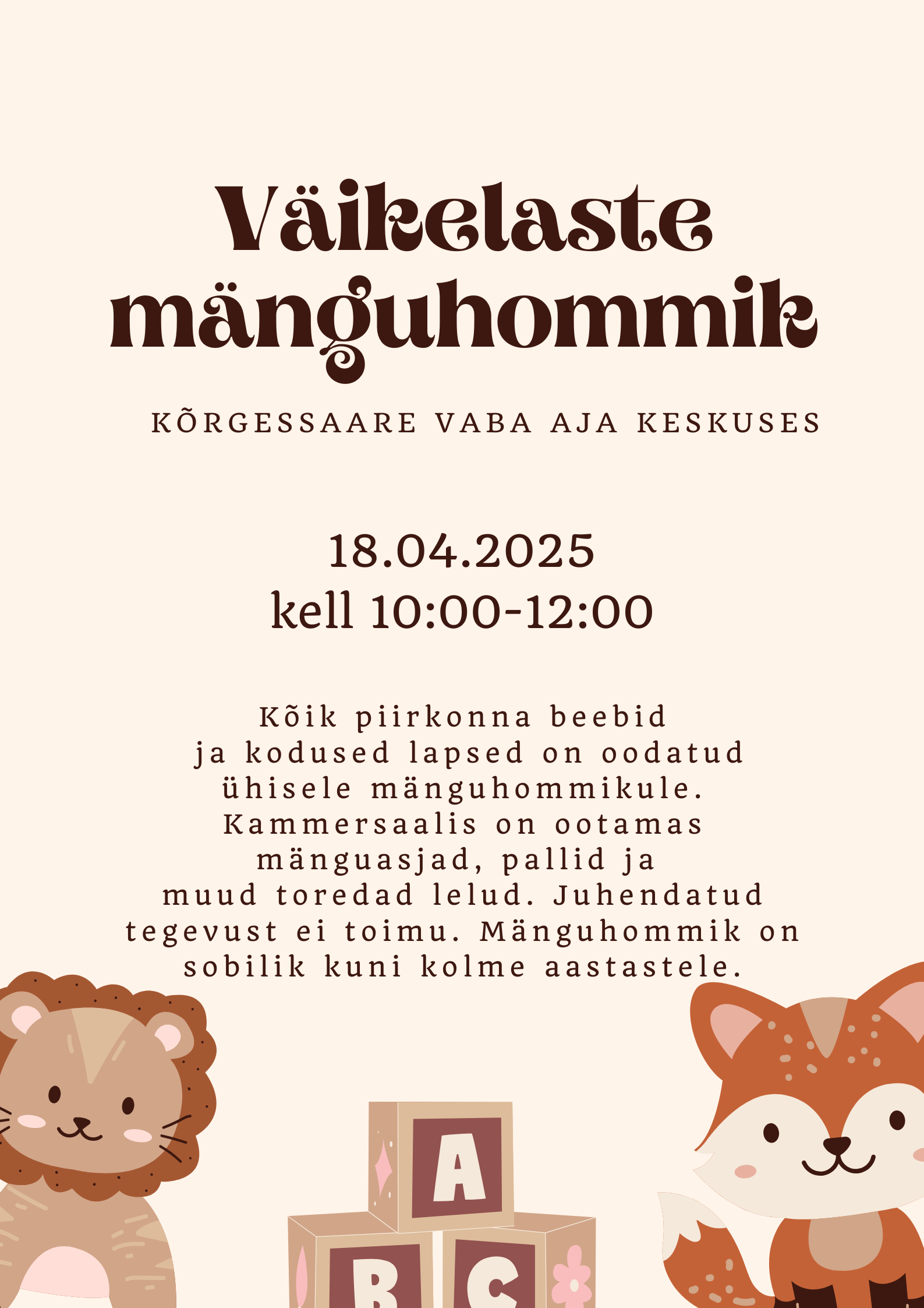 Väikelaste mänguhommik Väikelaste mänguhommik