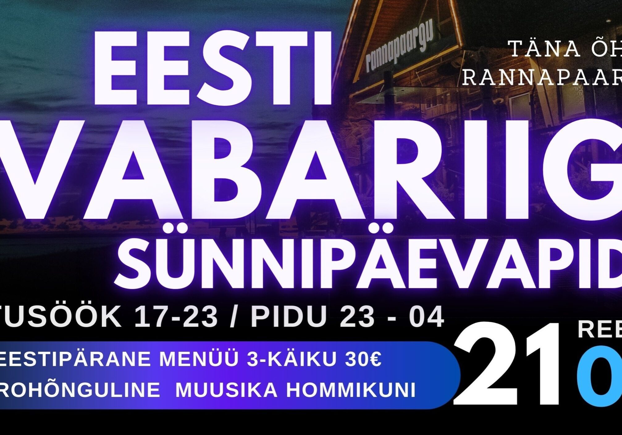 R 21.02 / EESTI 107 Sünnipäev @ Rannapaargu Copy of Black Purple Electro Party DJ Poster - 1
