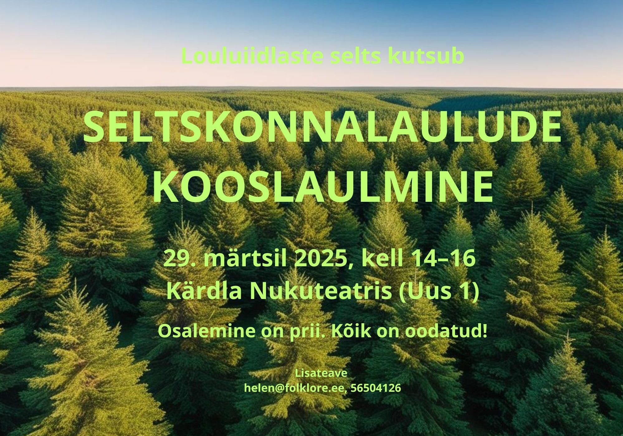 Seltskonnalaulude kooslaulmine Louluiidlaste seltsiga