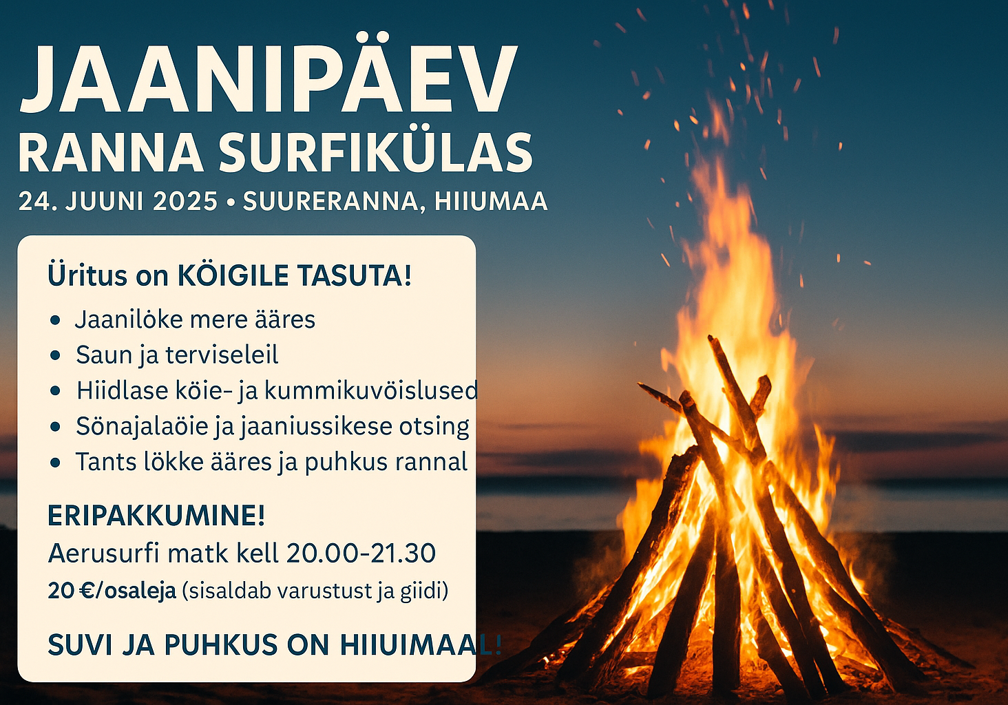 Jaanipäev Ranna Surfikülas 2025. Risto Kõrgemägi