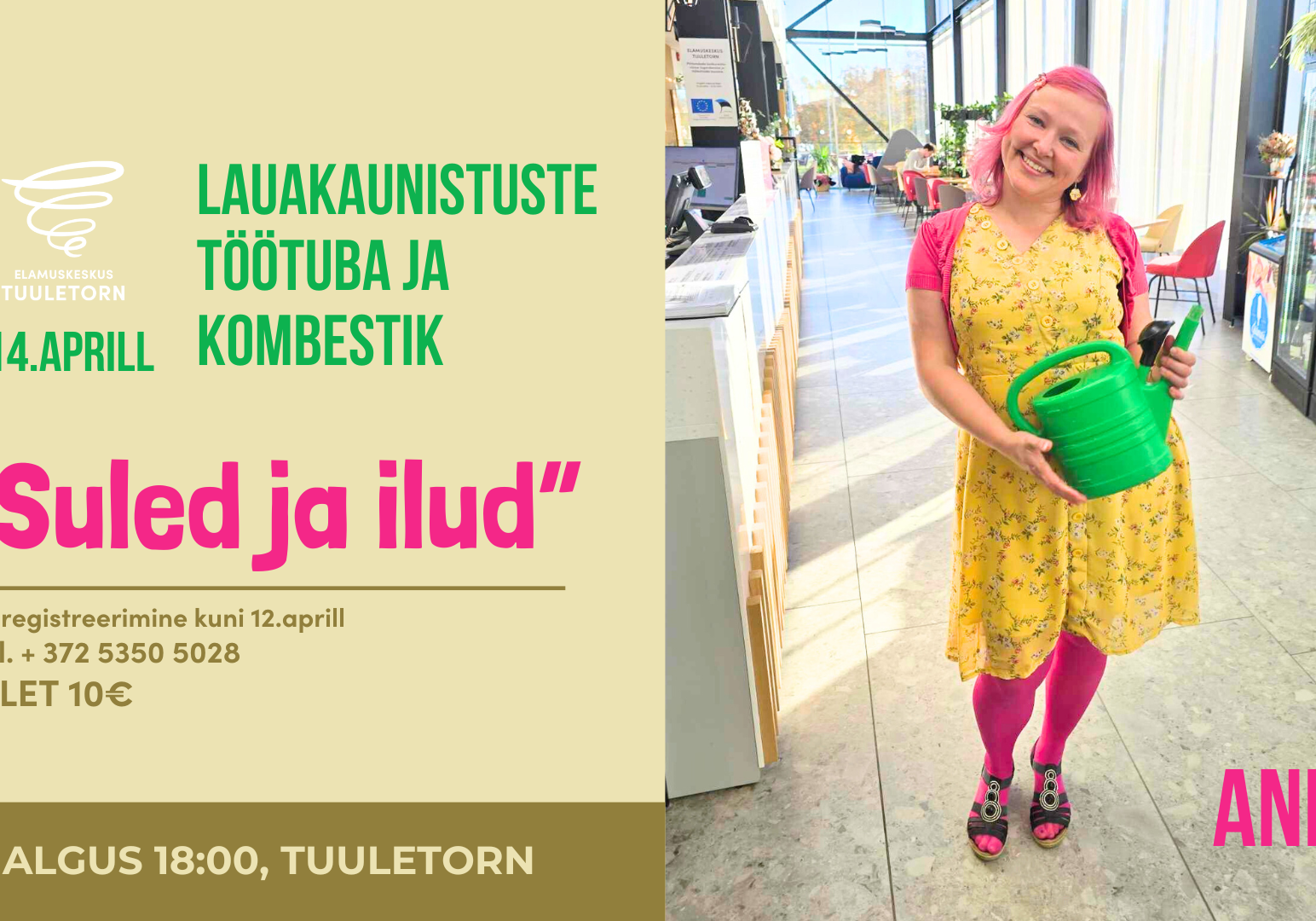 "Suled ja ilud" LAUAKAUNISTUSTE TÖÖTUBA JA KOMBESTIK "Suled ja ilud" LAUAKAUNISTUSTE TÖÖTUBA JA KOMBESTIK