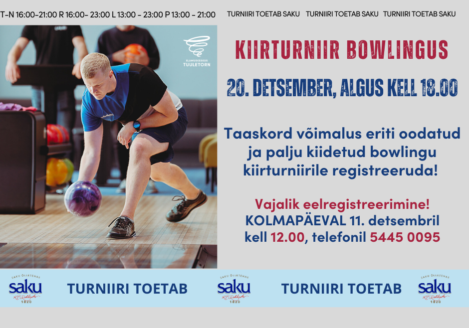 KIIRTURNIIR BOWLINGUS 20.12 KIIRTURNIIR BOWLINGUS 20.12