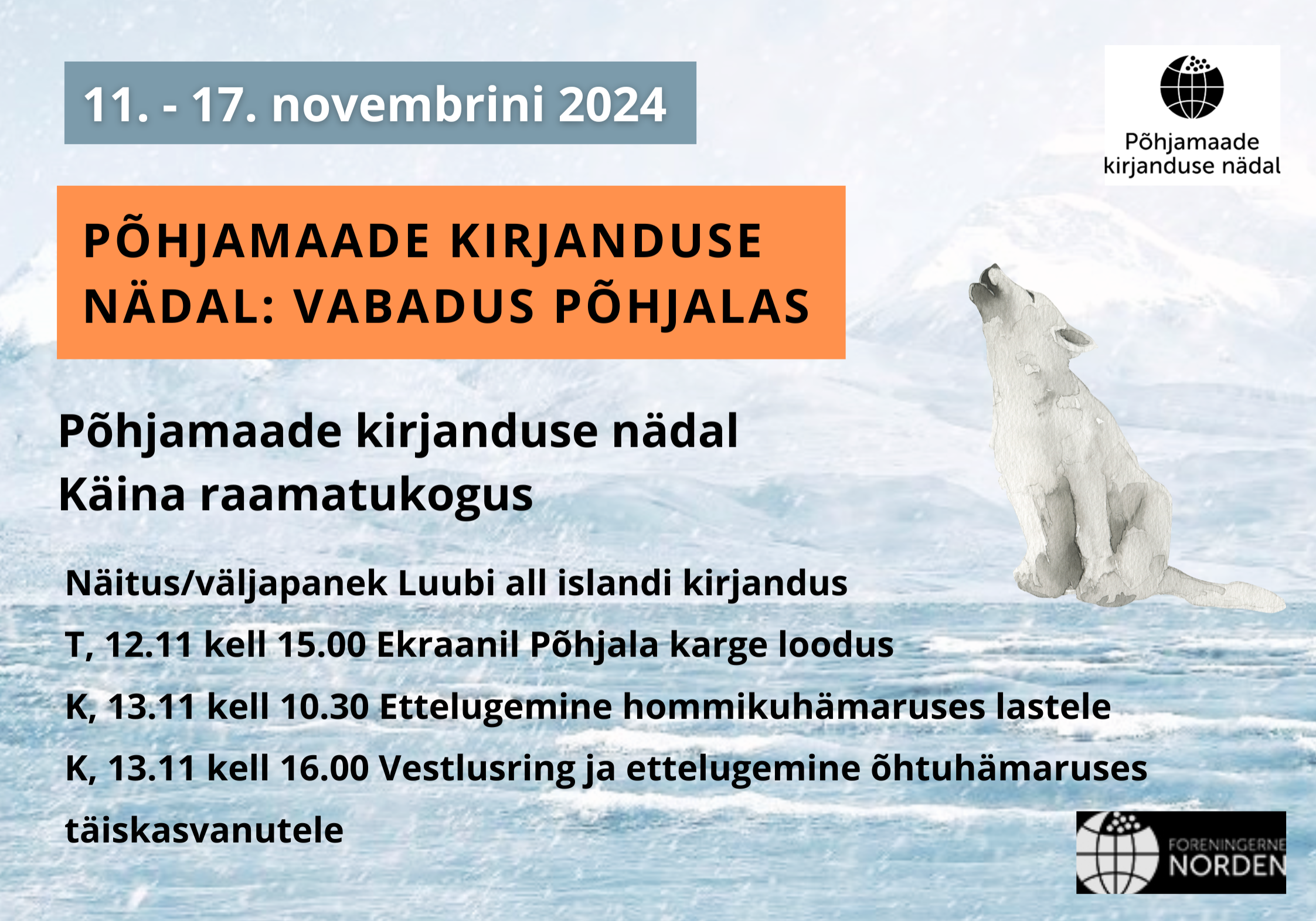 Põhjamaade kirjanduse nädal nov 2024 Põhjamaade kirjanduse nädal nov 2024
