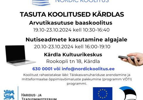 TASUTA KOOLITUSED KÄRDLAS TASUTA KOOLITUSED KÄRDLAS